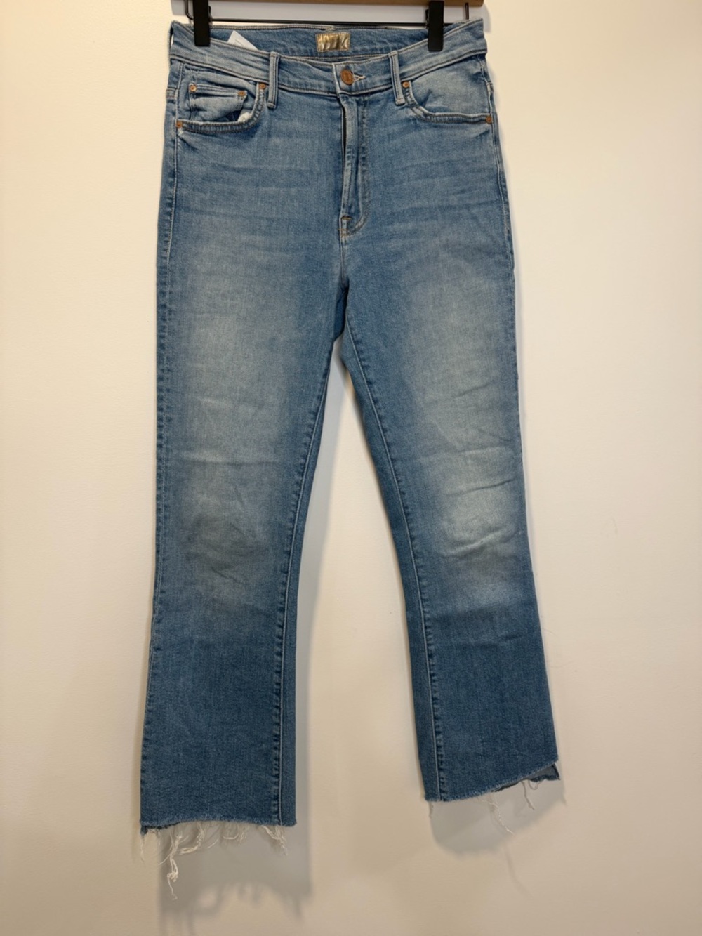 MOTHER Light Blue Wide-Leg Crop Jeans